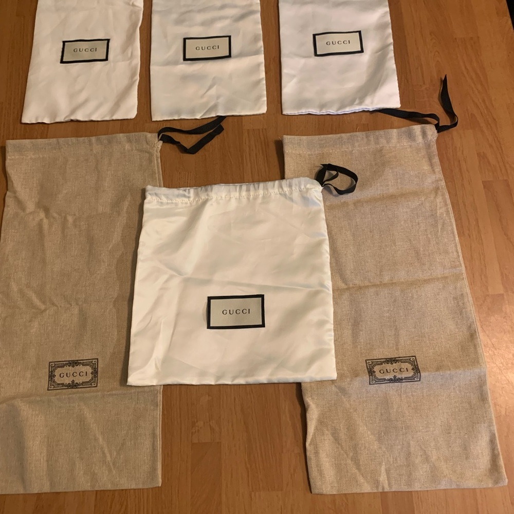 Lot of 6 Gucci Fabric Dust Bags